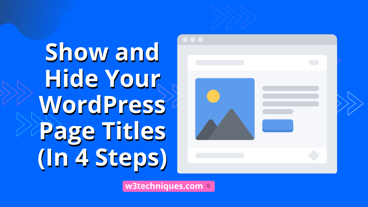 Hide Your WordPress Page Titles